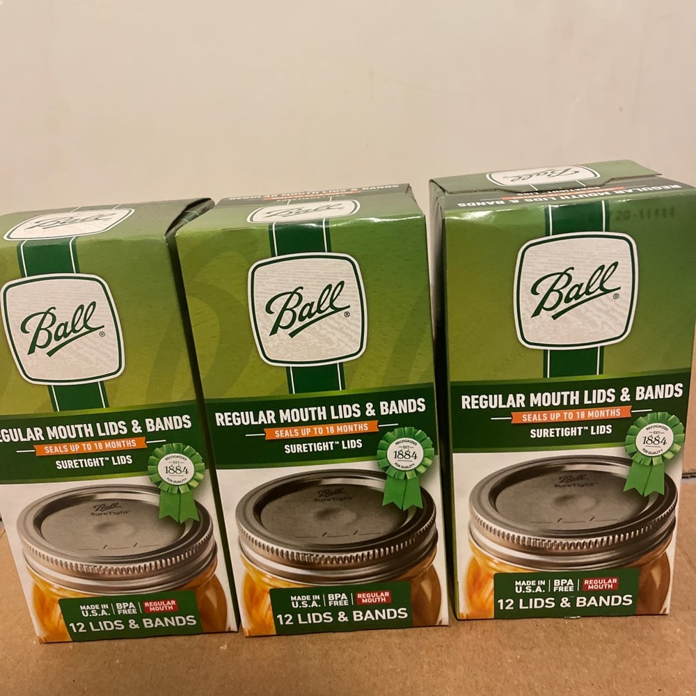 NIB Ball Regular Mouth Lids with Bands